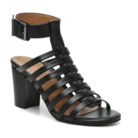 Vionic | Perk Sami Strappy Black Block Heel Sandals - Picture 2 of 2